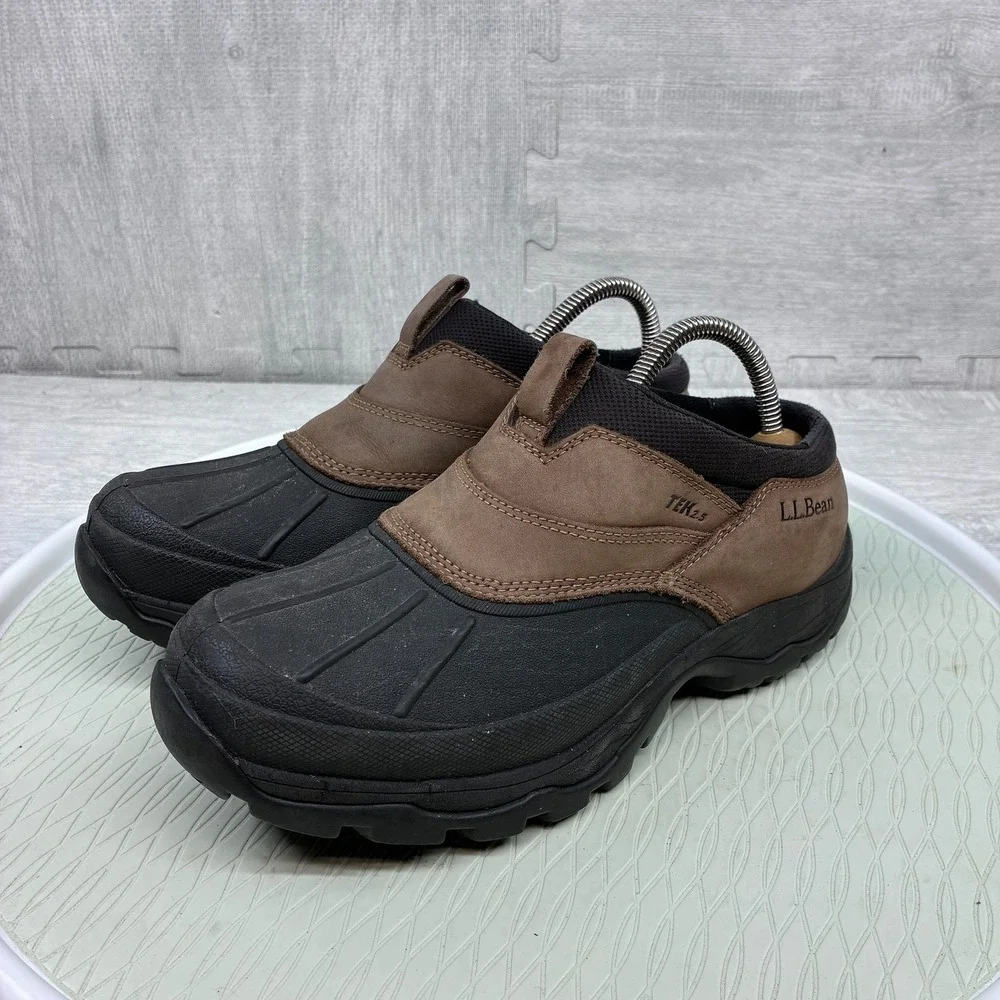 LL Bean Storm Chaser Tek 2.5 Shoes Mens 8 Brown Leather Waterproof Mocs 290592